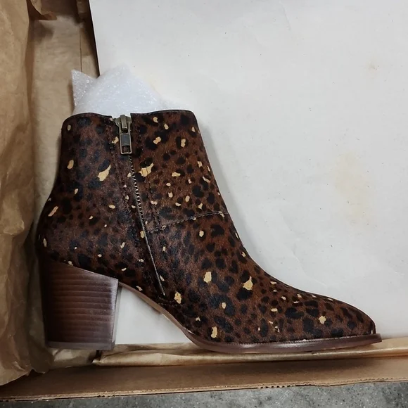 Madewell Becca Bootie Rich Brown Multi Haircalf 6.5 M